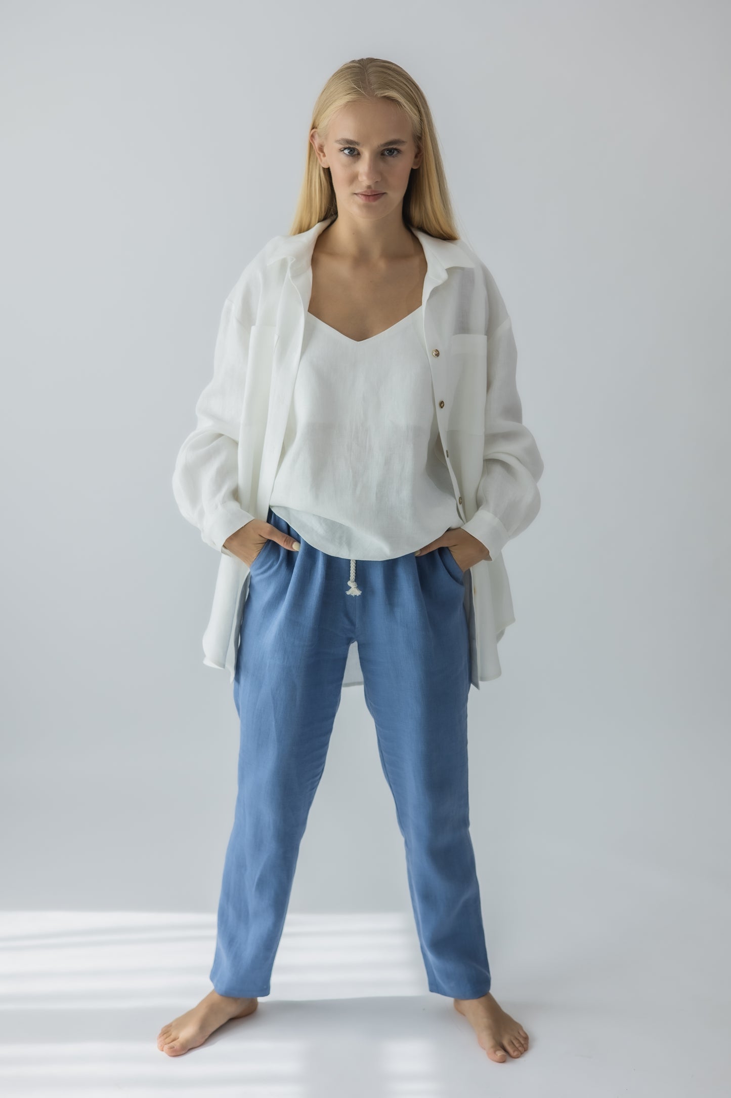 Cigarette pull-on trousers
