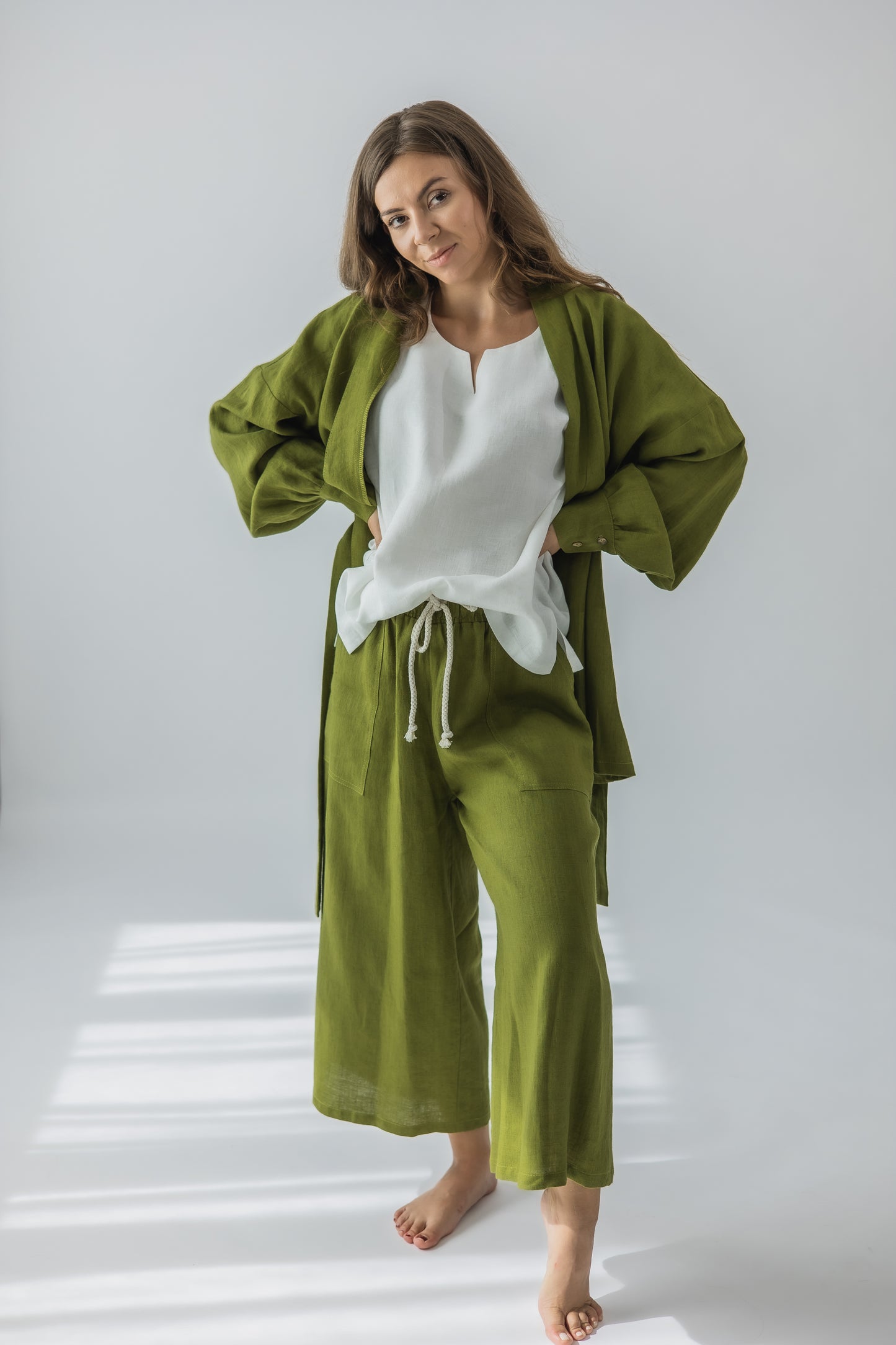Wide-leg pull-on culottes