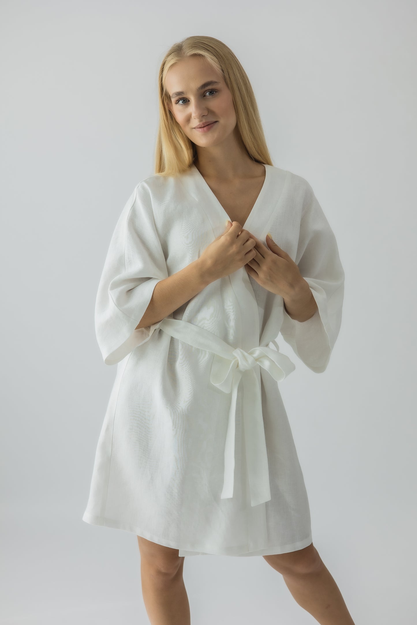Beach TIE-BELT WRAP BLOUSE