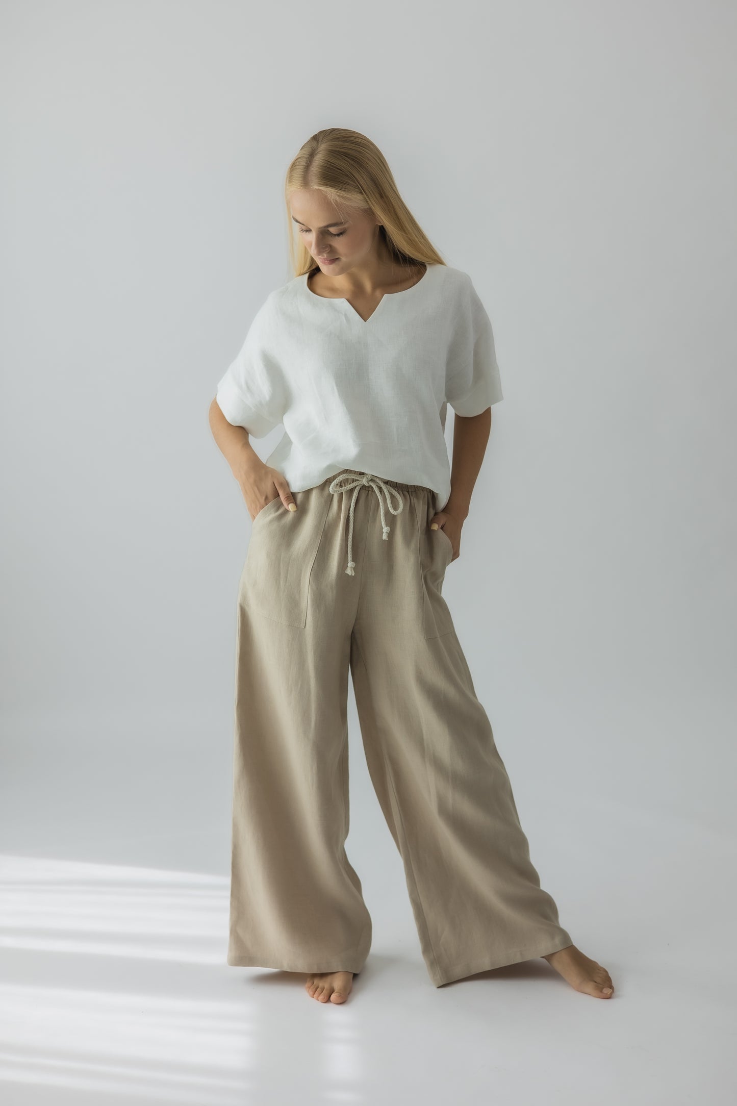 Wide pull-on trousers