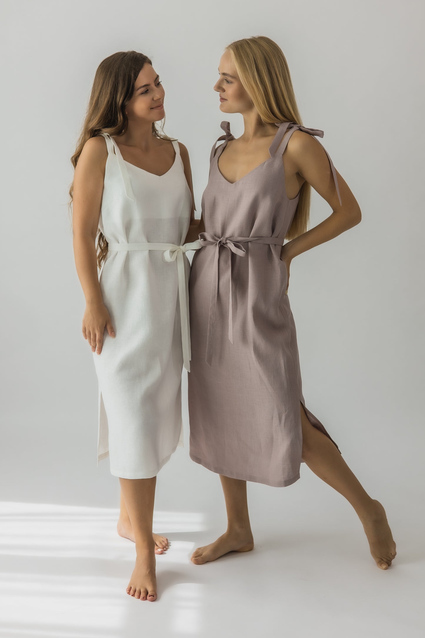 Tie-strap midi dress