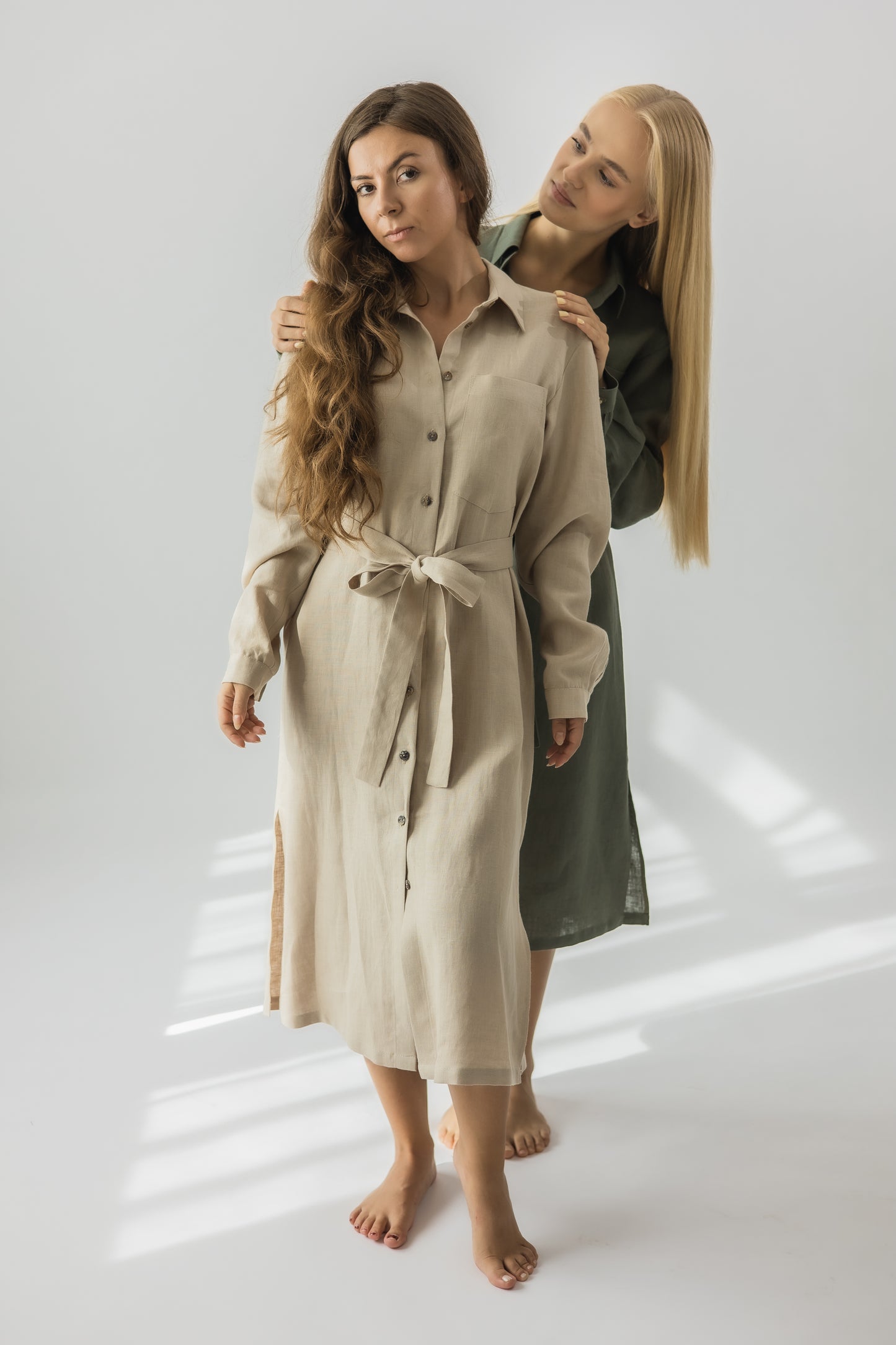 Belted shirt dress