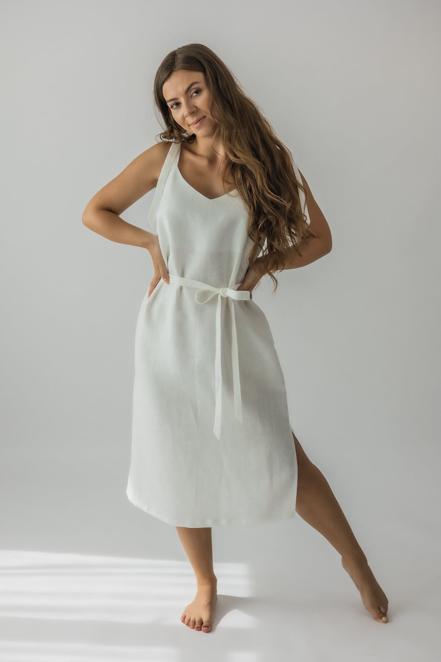 Tie-strap midi dress