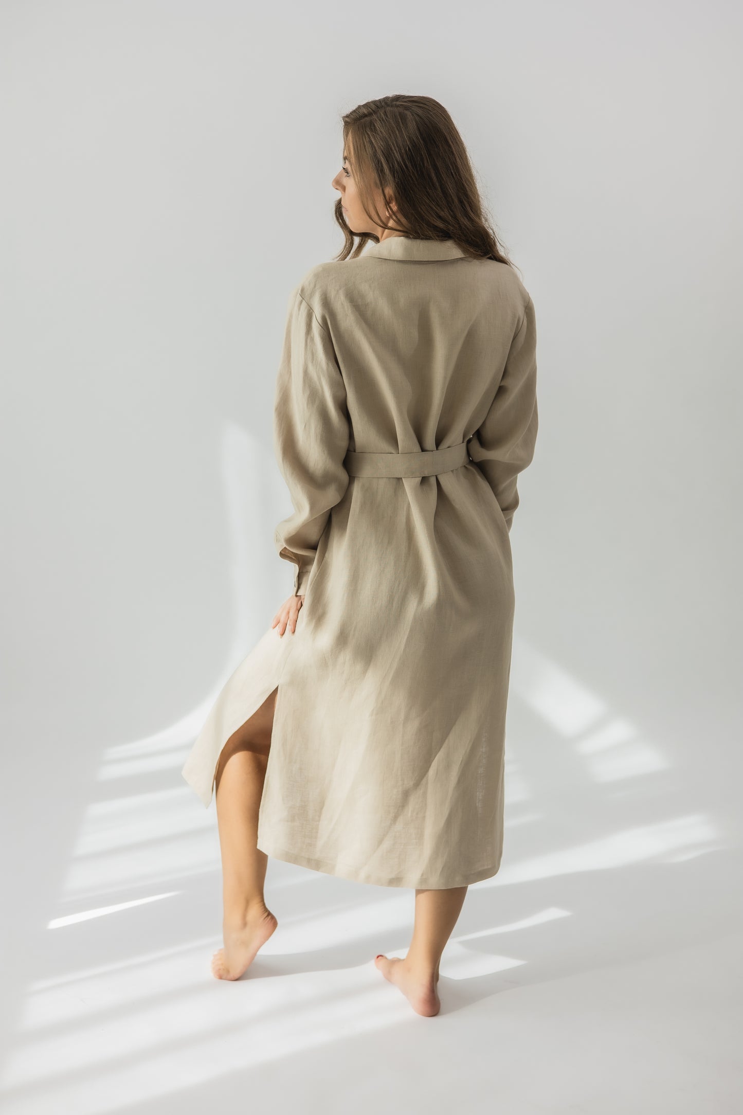 Belted shirt dress