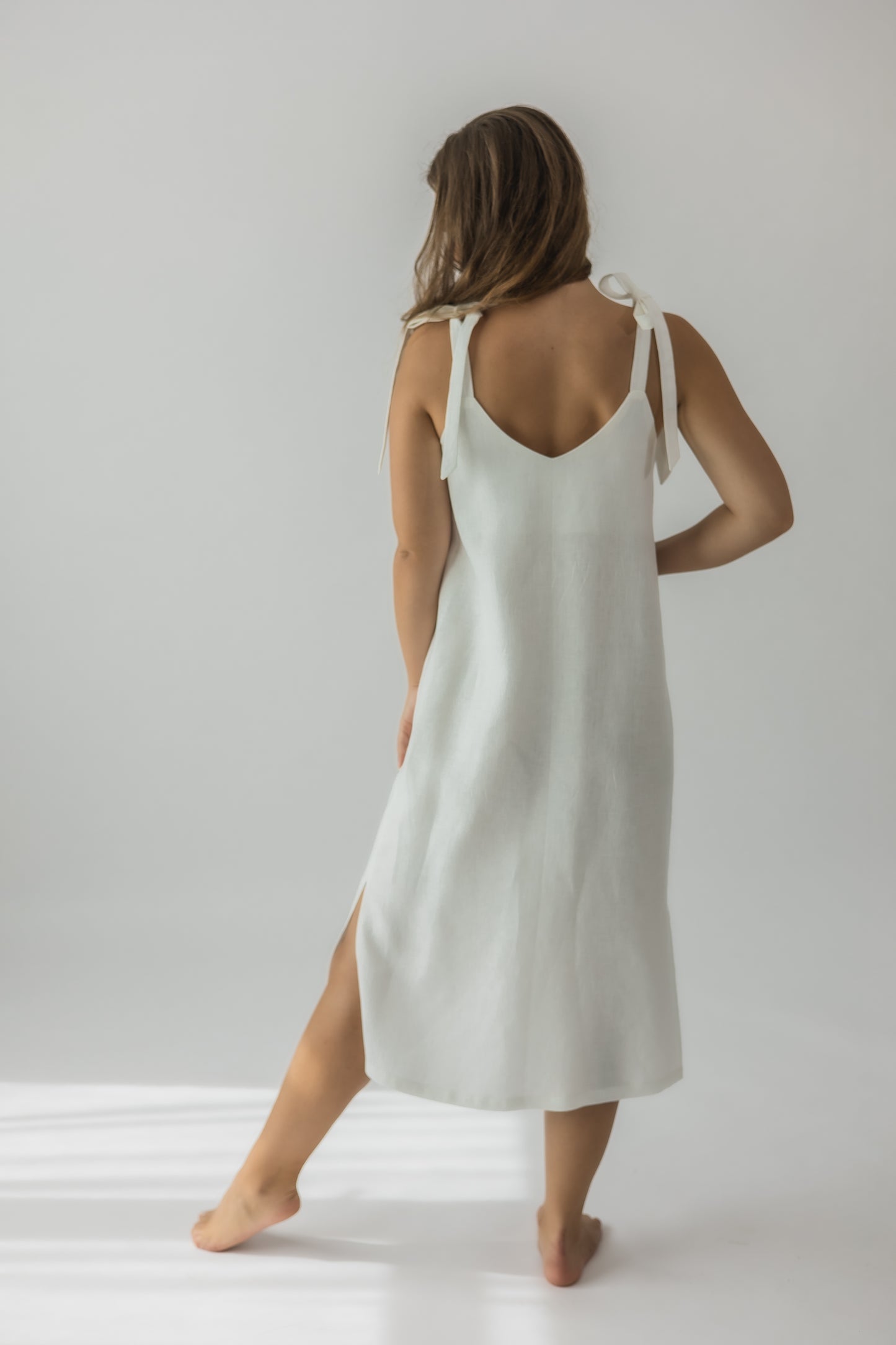 Tie-strap midi dress