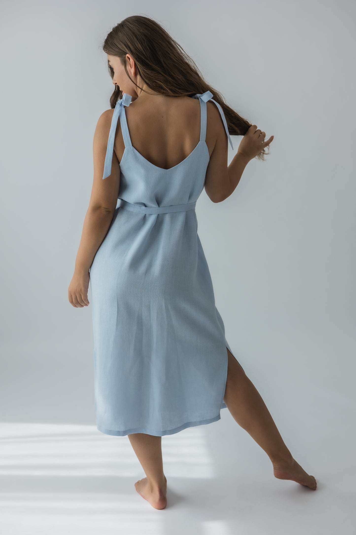 Tie-strap midi dress