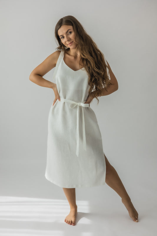 Tie-strap midi dress